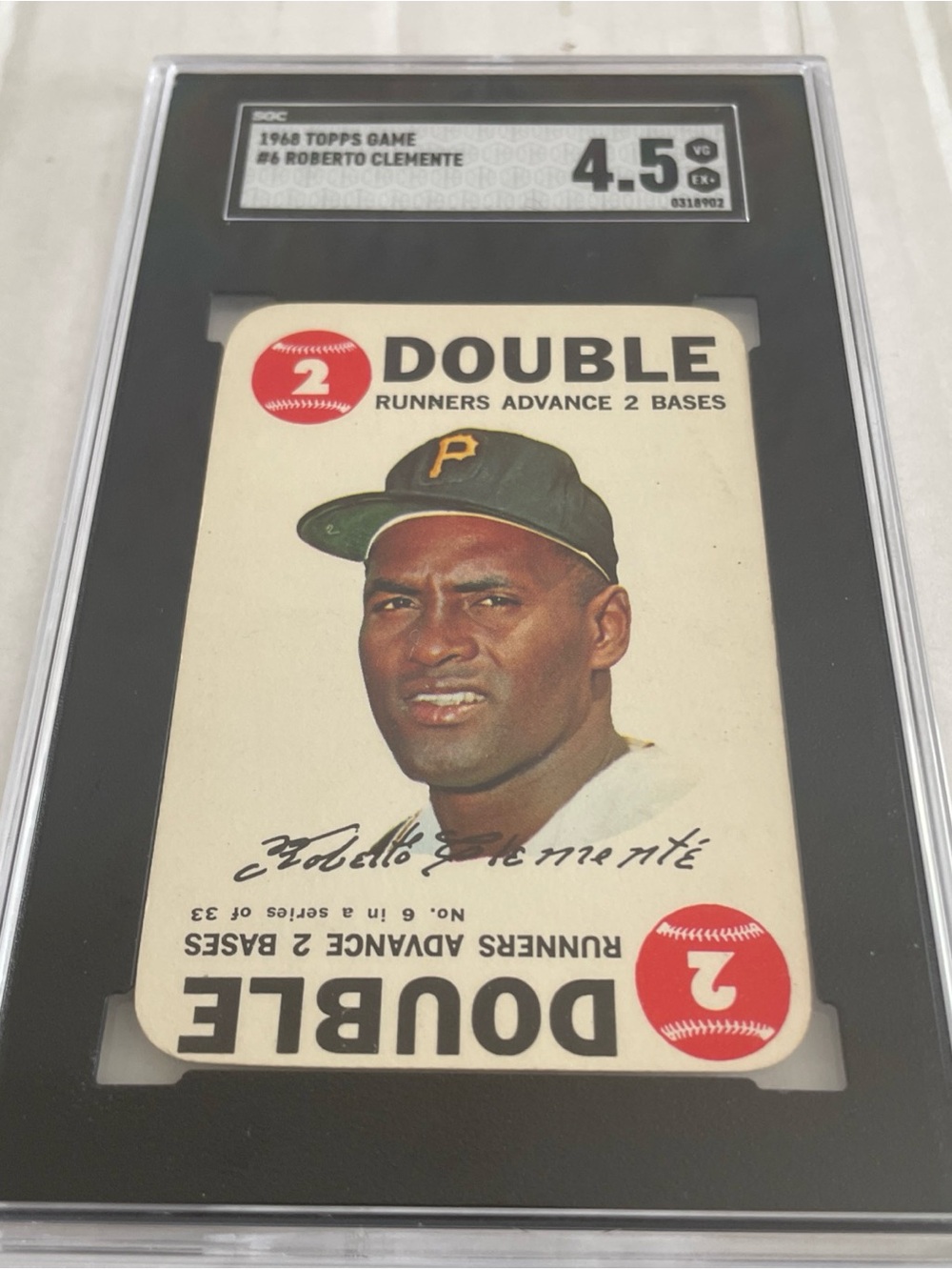 1968 Topps Game  #6 Roberto Clemente SGC 4.5 VG EX+ Vintage Baseball Card